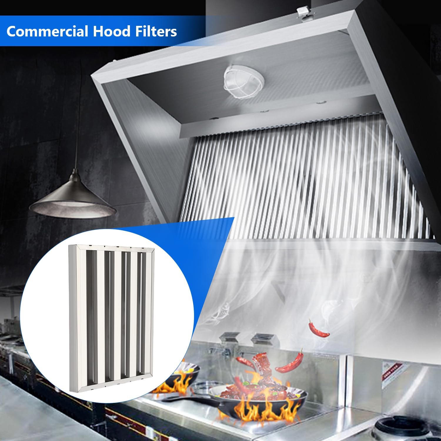 Filtro de campana industrial GARVEE de acero inoxidable